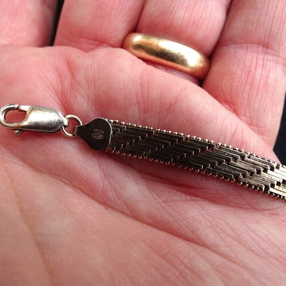 Vintage Italian 925 Sterling Silver Milor Bracelet 7 1/4" - Picture 4 of 9